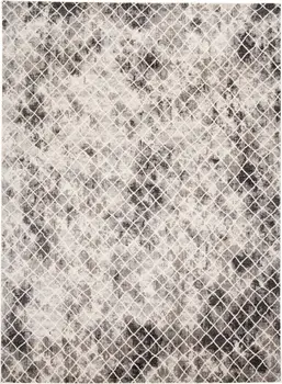 5' X 8' Ivory Gray And Taupe Abstract Stain Resistant Area Rug