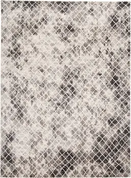 7' X 10' Gray and Ivory Abstract Area Rug