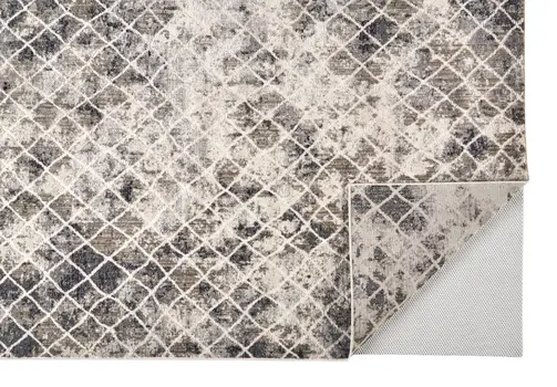 7' X 10' Gray and Ivory Abstract Area Rug