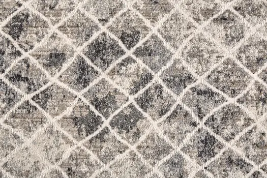9' Ivory and Black Abstract Round Rug