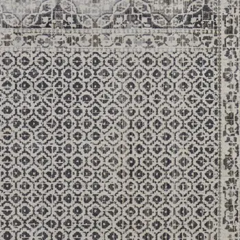 4' X 6' Ivory Taupe And Gray Abstract Stain Resistant Area Rug