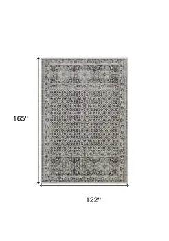 10' X 14' Ivory Taupe And Gray Abstract Stain Resistant Area Rug