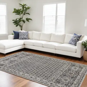 10' X 14' Ivory Taupe And Gray Abstract Stain Resistant Area Rug