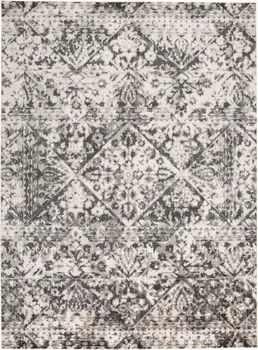 10' X 14' Gray Ivory And Silver Abstract Stain Resistant Area Rug