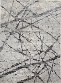 8' X 11' Taupe Gray And Ivory Abstract Stain Resistant Area Rug