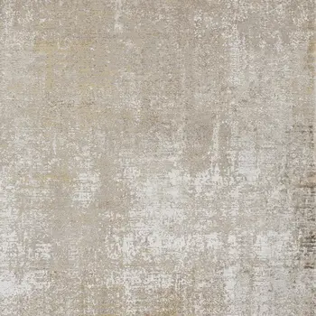 10' X 13' Taupe Ivory And Gold Abstract Area Rug With Fringe