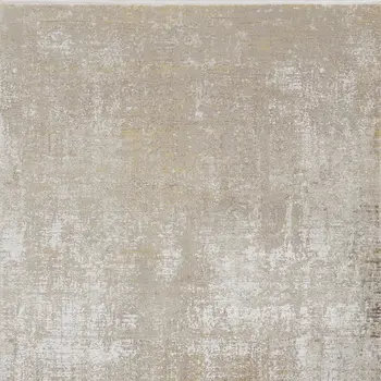 10' X 13' Taupe Ivory And Gold Abstract Area Rug With Fringe