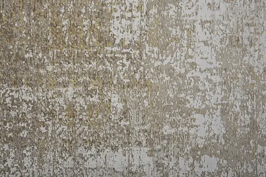 2' X 3' Gold and Ivory Abstract Non Skid Area Rug With Fringe