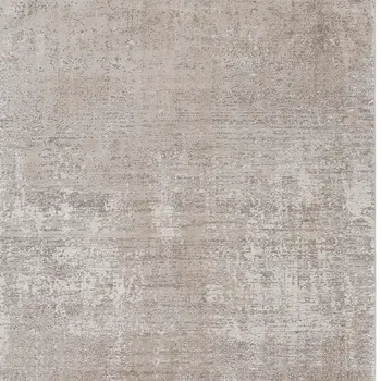12' X 15' Ivory Tan and Gray Abstract Power Loom Distressed Area Rug With Fringe