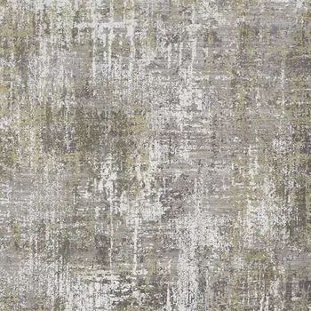 10' X 13' Green Gray And Ivory Abstract Area Rug With Fringe
