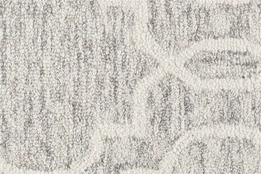 9' X 12' Gray And Ivory Wool Geometric Tufted Handmade Stain Resistant Area Rug