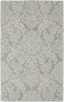 8' X 10' Blue And Ivory Wool Paisley Tufted Handmade Stain Resistant Area Rug