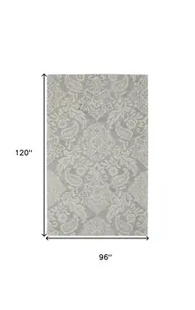 8' X 10' Blue And Ivory Wool Paisley Tufted Handmade Stain Resistant Area Rug
