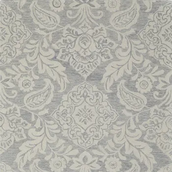 9' X 12' Blue And Ivory Wool Paisley Tufted Handmade Stain Resistant Area Rug