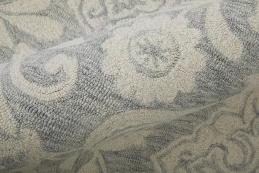 2' X 3' Blue And Ivory Wool Paisley Tufted Handmade Stain Resistant Area Rug