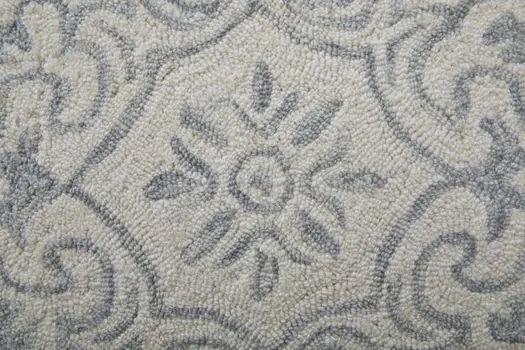 2' X 3' Blue And Ivory Wool Paisley Tufted Handmade Stain Resistant Area Rug
