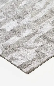 5' X 8' Gray Taupe And Silver Abstract Tufted Handmade Area Rug