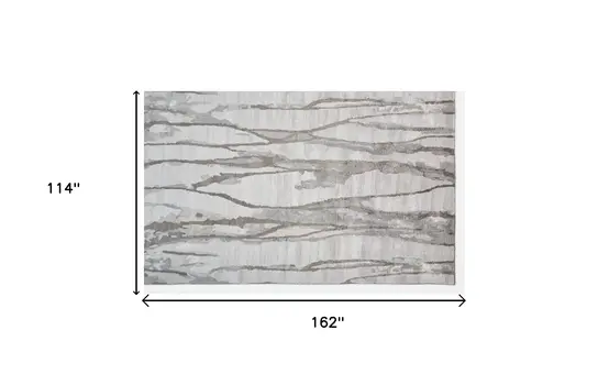 10' X 13' Taupe Ivory And Gray Abstract Tufted Handmade Area Rug