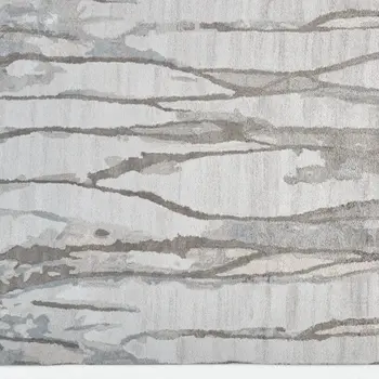 10' X 13' Taupe Ivory And Gray Abstract Tufted Handmade Area Rug