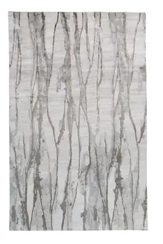 2' X 3' Ivory and Gray Abstract Hand Tufted Area Rug