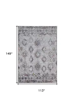 10' X 13' Blue and Gray Geometric Area Rug