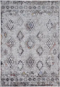 2' X 3' Blue and Gray Geometric Area Rug