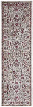 8' Pink And Ivory Floral Runner Rug