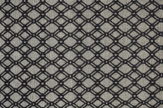 5' X 8' Black And Ivory Wool Geometric Hand Woven Area Rug With Fringe