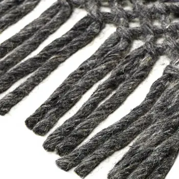 2' X 3' Gray Wool Geometric Hand Woven Area Rug With Fringe