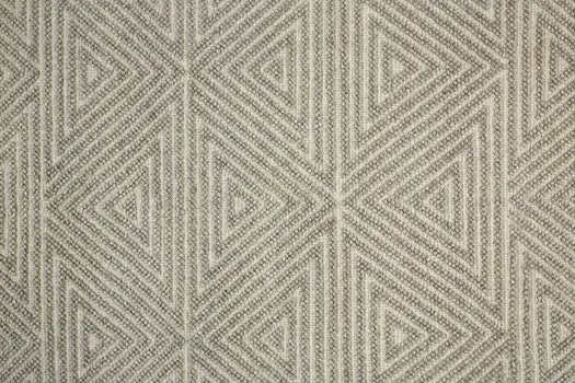 5' X 8' Tan And Ivory Wool Geometric Hand Woven Area Rug With Fringe