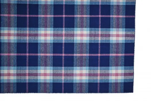 8' X 10' Blue and Pink Abstract Hand Woven Area Rug