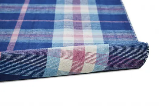8' X 10' Blue and Pink Abstract Hand Woven Area Rug