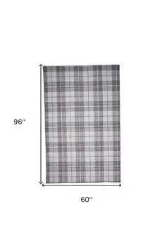 5' X 8' Gray Taupe And Ivory Abstract Hand Woven Stain Resistant Area Rug