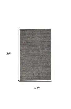 2' X 3' Gray and Black Hand Woven Area Rug