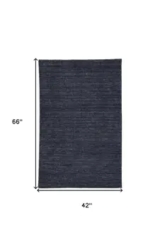 4' X 6' Blue Hand Woven Area Rug
