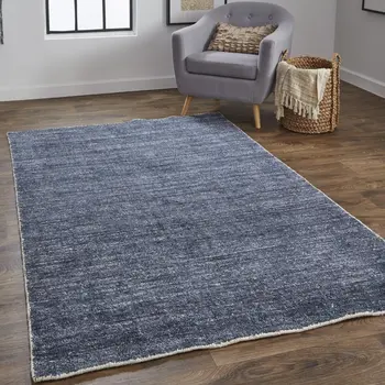 4' X 6' Blue Hand Woven Area Rug