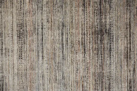 8' Ivory Gray And Black Abstract Distressed Runner Rug With Fringe