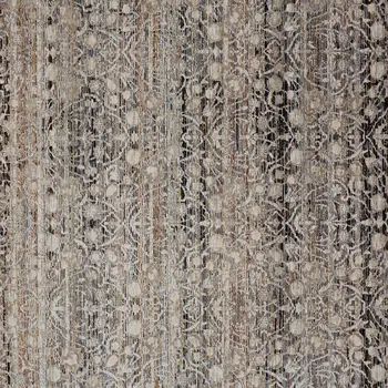 5' X 8' Gray And Ivory Oriental Distressed Area Rug With Fringe