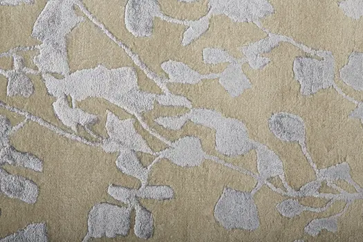 8' Tan and Gray Wool Floral Hand Tufted Runner Rug