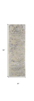 8' Tan and Gray Wool Floral Hand Tufted Runner Rug