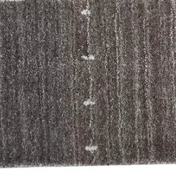 8' X 10' Gray Silver And Black Wool Hand Knotted Stain Resistant Area Rug