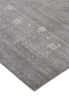 5' X 8' Gray And Ivory Wool Hand Knotted Stain Resistant Area Rug