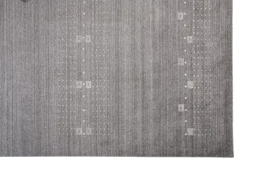 5' X 8' Gray And Ivory Wool Hand Knotted Stain Resistant Area Rug