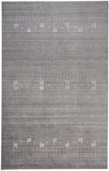 9' X 12' Gray And Ivory Wool Hand Knotted Stain Resistant Area Rug