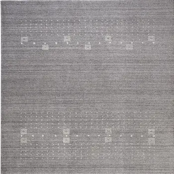 9' X 12' Gray And Ivory Wool Hand Knotted Stain Resistant Area Rug