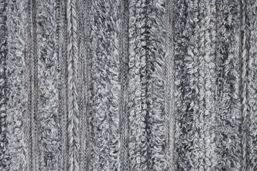 8' X 10' Gray And Ivory Striped Hand Woven Stain Resistant Area Rug