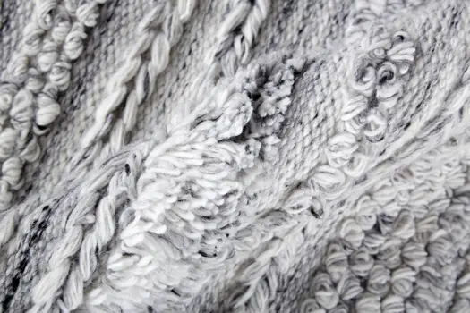 10' X 14' Gray Silver And Ivory Striped Hand Woven Stain Resistant Area Rug