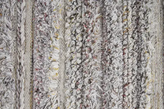 5' X 8' Taupe and Ivory Striped Hand Woven Area Rug