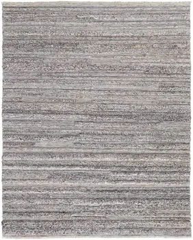 10' X 14' Taupe Ivory And Red Striped Hand Woven Stain Resistant Area Rug