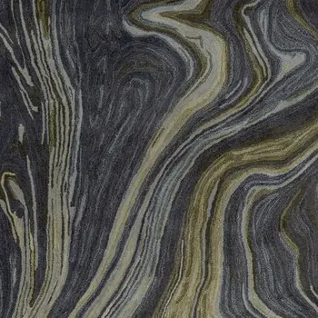 8' X 10' Blue and Green Abstract Hand Tufted Area Rug